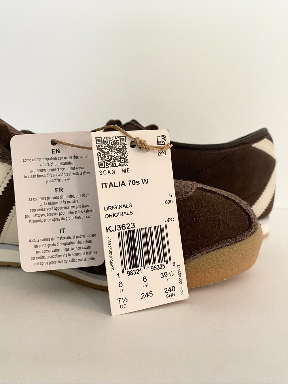 Adidas Women’s Suede Italia 70s Dark Brown / Alumina / Gold Metallic Sz 7.5o - Picture 2 of 10